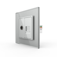 Розетка телевизионная и интернет RJ-45 кат.6 Livolo, 1 пост, цвет серый