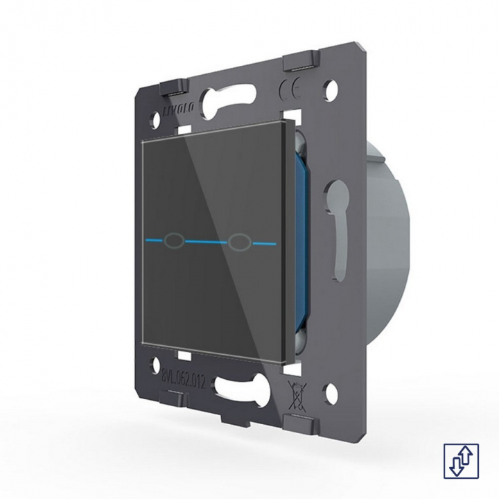Сенсорный выключатель для штор Livolo Quadro, цвет черный (механизм)