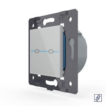 Сенсорный выключатель для штор Livolo Quadro, цвет серый (механизм)