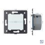 Одноклавишный сенсорный выключатель Livolo Quadro 12/24В, цвет белый (механизм)