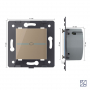 Одноклавишный сенсорный выключатель Livolo Quadro 12/24В, цвет золотой (механизм)