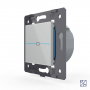 Одноклавишный сенсорный выключатель Livolo Quadro 12/24В, цвет серый (механизм)