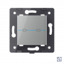 Двухклавишный сенсорный выключатель Livolo Quadro 12/24В, цвет серый (механизм)