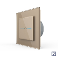 Одноклавишный сенсорный диммер Livolo Quadro, 1 пост, цвет золотой