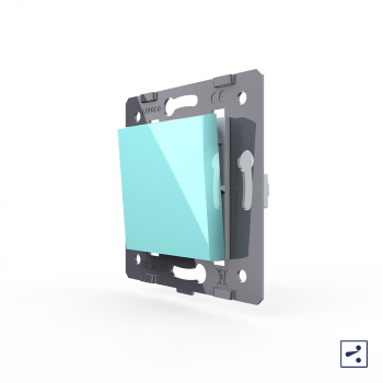 Одноклавишный простой и проходной механический выключатель Livolo, цвет зеленый (механизм)
