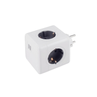 Разветвитель Cube Original 4 Euro 16A, 2 USB A с блоком 5В/2.1А RocketSocket, цвет белый-серый